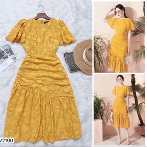 Fishtail yellow dress